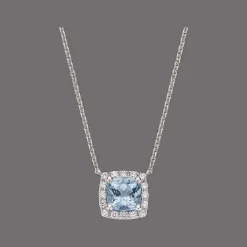 Gatsby Gala Halsketting 18kt Witgoud Aquamarine Diamant AP02 N 0015